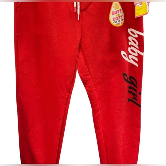 NWT Fleece Athletic Pants, Red, by Love Love Love, XL - Picture 2 of 8